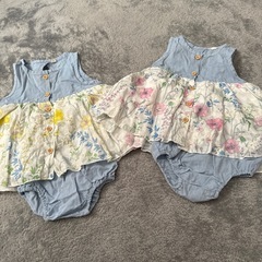 双子　80サイズ　女の子　ワンピース