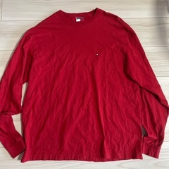 【受け渡し者決定】TOMMY. HILFIGER  トミーヒルフィガー　ロングTシャツ　レッドの画像