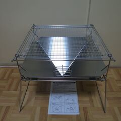 ステンレス製 焚き火台 / コンロ グリルセット 折り畳み可（内山産業）の画像