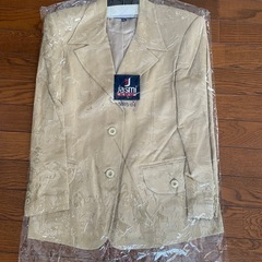 レディース アウター テーラード ジャケット シルク Ｍ 高品質 絹 ベージュの画像