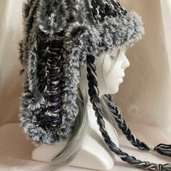 うさ耳フライトキャップ うさ耳ニット帽 y2k 韓国 グランジ リボン ロリータの画像