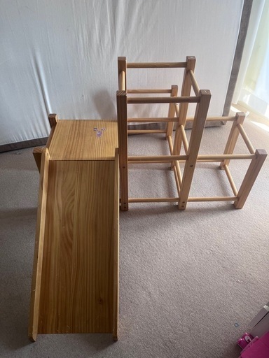 木製ジャングルジム滑り台