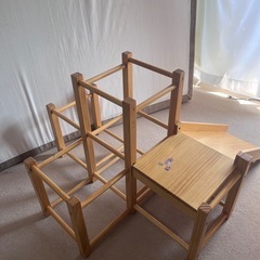 木製ジャングルジム滑り台の画像