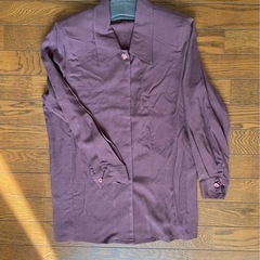 ★未使用★ レディース シャツ 光沢少なめ レーヨン/ビスコース素材 クラシック襟の画像