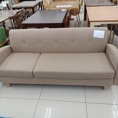 ★ジモティ割あり★  3人掛けソファ ライトブラウン H70×D65×W167.5 クリーニング済み HJ4697