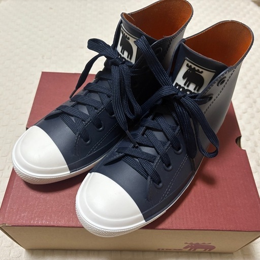 moz★ネイビー ハイカット レインシューズ