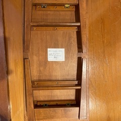 棚付ローテーブル　天然木　ラバーウッド集成材の画像