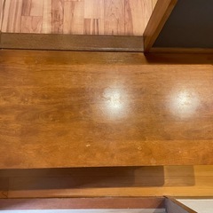 棚付ローテーブル　天然木　ラバーウッド集成材の画像