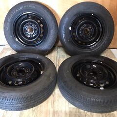 トヨタ純正　スチールホイール　12インチ　4J　PCD100　4穴　ET約40　ハブ径約54　BRIDGESTONE エコピア　145/80R12 LT　2018年の画像