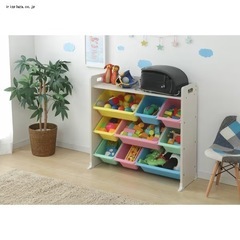 天板付キッズトイハウスラック TKTHR-39 パステル アイリスオーヤマ　おもちゃラック 子供 ベビー用品の画像