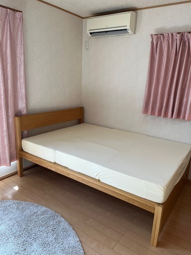 無印良品/ダブルベッドフレーム\u0026マットレス付き