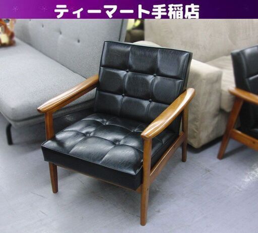 カリモク60 Kチェア 1シーター 1P 一人掛けチェア イス 椅子 ソファ 黒 ブラック Karimoku 店頭引き渡し歓迎 札幌市手稲区