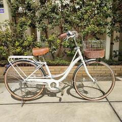 自転車　白　26インチ