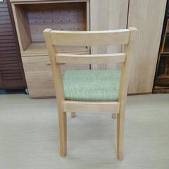 ダイニングチェア☆ナチュラル(木目)＆グリーンカラー、在庫2脚、小傷あり、【浜村鹿野温泉ICから3分 買取本舗 宮本リサイクル 営業時間9～19時 定休日水曜のみ←連絡できませんm(_ _)m】の画像