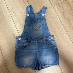 女の子 ベビー 秋冬 ジャンパースカート サロペットパンツ  80cm 4点セットの画像