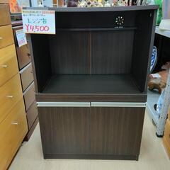 レンジ台☆濃い茶(木目)、左側面に線状のキズあり、キッチン収納【浜村鹿野温泉ICから3分 買取本舗 宮本リサイクル 営業時間9～19時 定休日水曜のみ←連絡できませんm(_ _)m】の画像