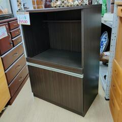 レンジ台☆濃い茶(木目)、左側面に線状のキズあり、キッチン収納【...