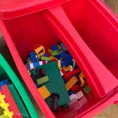 [お取引完了]　LEGOブロック　ぞうさんのバケツ　赤いバケツ　中古の画像