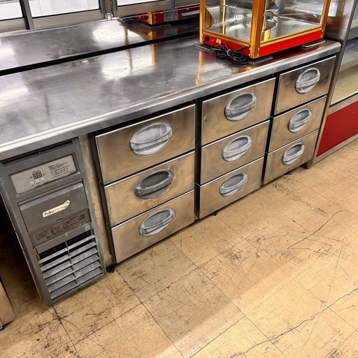 4605 13年製 フクシマ ドロワー コールドテーブル 冷蔵 左 YDC-160RM1 ホテルパン付き