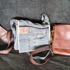 ３点500円　ジーンズ生地　皮　ビニール