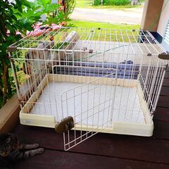 ペット用ケージ　コロコロ・屋根付き　90×62×60