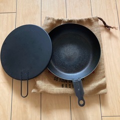 キャプテンスタッグ  スキレット ファイバーライン 20cm 蓋付き
