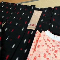 ウールアンサンブル着物　襦袢付きの画像