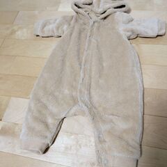 ユニクロ　ファーフリースオールインワン　ベージュ　70cm