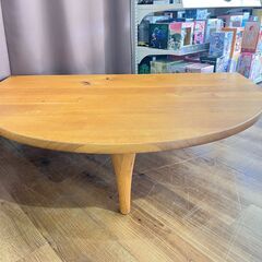 家具 生活家具 飛騨産業　半円形リビングテーブル　ナチュラル