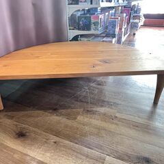 家具 生活家具 飛騨産業　半円形リビングテーブル　ナチュラルの画像