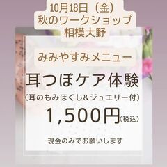 相模大野ワークショップ(耳つぼケア・数秘セッション・アート体験)...