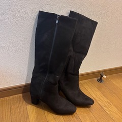 美品 ニーハイ ロングブーツ スウェード の画像