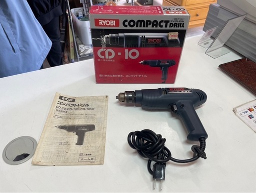 RYOBI リョービ　コンパクトドリル　CD-10 チャックハンドル付属　電動工具　稼働確認済　中古品　③