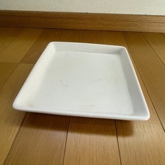 陶器角皿　ホワイト