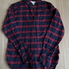 【無印良品】チェックシャツ　レッド×ネイビー　S