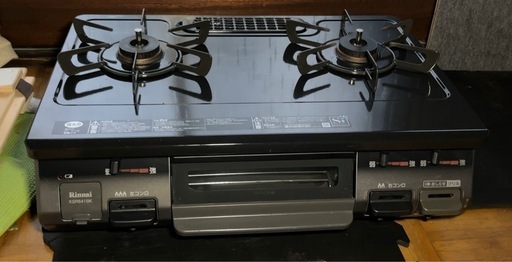 美品 リンナイ ガスコンロ 都市ガス ガステーブル 左強火 KSR641BKL  2018年製