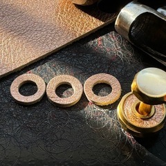 【松隈清次2018年度の発明品】PINK GOLD color　レザーバンパー３枚セット（通称:笠フェルト）ピストン音緩衝材の画像