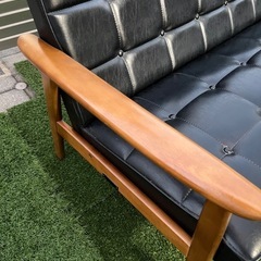 カリモク60Kチェア2シータースタンダードブラック(W36173BW)