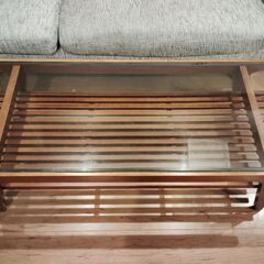 ガラストップ　ローテーブル