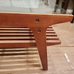 ガラストップ　ローテーブルの画像