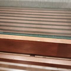 ガラストップ　ローテーブルの画像