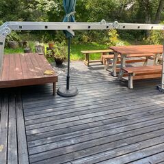 多機能アルミはしご 5.7m プレート付きの画像