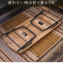 折りたたみ ローテーブル 棚付きの画像