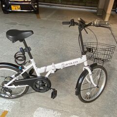 折りたたみ自転車  20インチ シマノ６段変速 カゴ付の画像