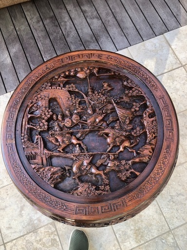 紫檀 唐木家具 無垢材　センターテーブル　丸テーブル　中国産リビングテーブル 唐物