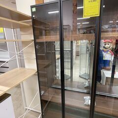 ジモティ来店特価!!　ガラス収納ケース　ブラウン　J-10114