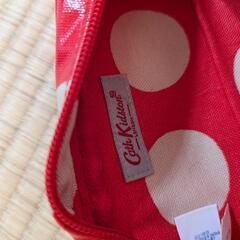 【ほぼ未使用】『キャスキッドソン ペンポーチ  横19×縦7×底6』ドット レッド かわいいの画像