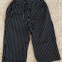 GU ネイビー × ホワイト ストライプ パンツ 140 1点の画像
