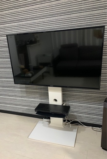 液晶テレビ49V型\u0026壁掛け風テレビ台