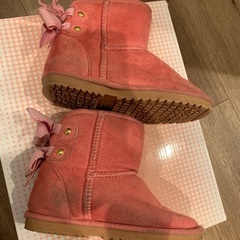 19センチ　ブーツ　ピンク　リボンの画像